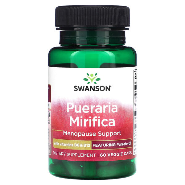 Pueraria Mirifica with Vitamins B6 & B12, 60 Veggie Caps (Вегетарианские капсулы) Swanson