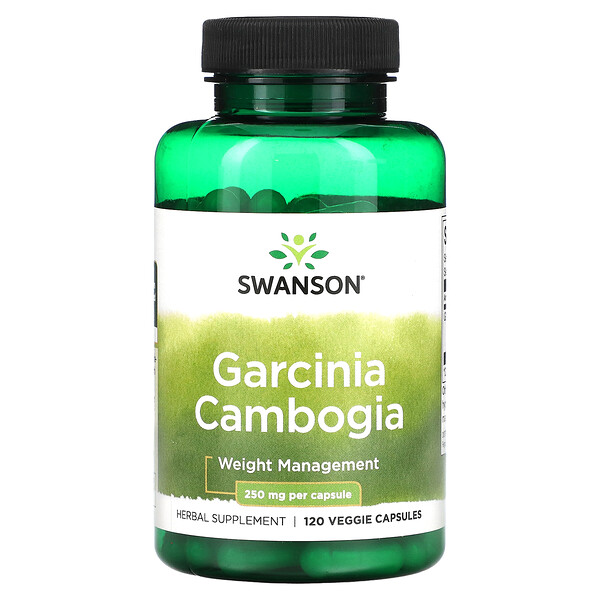 Гарциния камбоджийская, 250 мг, 120 растительных капсул Swanson