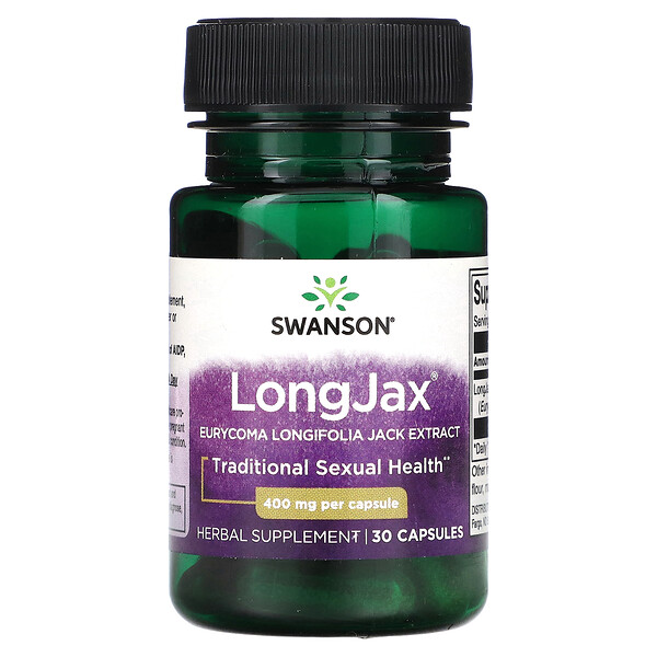 LongJax, Экстракт эврикомы длиннолистной, 400 мг, 30 капсул Swanson