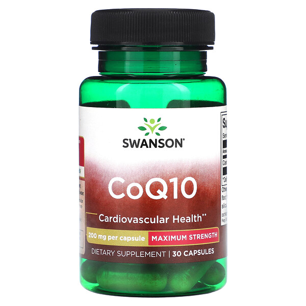 CoQ10, Максимальная сила, 200 мг, 30 капсул - Swanson Swanson