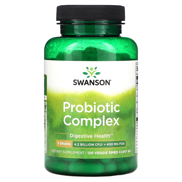 Пробиотический комплекс - 4.2 миллиарда КОЕ + 400 мг ФОС - 120 капсул - Swanson Swanson