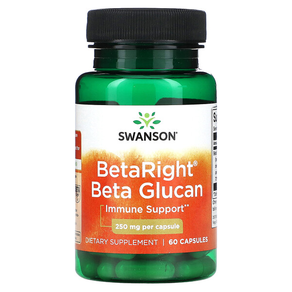 BetaRight, Бета-глюкан, 250 мг, 60 капсул Swanson