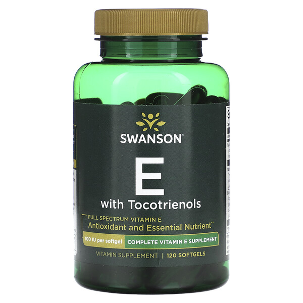 Витамин Е полного спектра с токотриенолами, 100 МЕ, 120 мягких таблеток Swanson