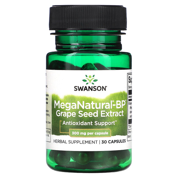 MegaNatural-BP Экстракт Семян Винограда - 300 мг - 30 капсул - Swanson Swanson