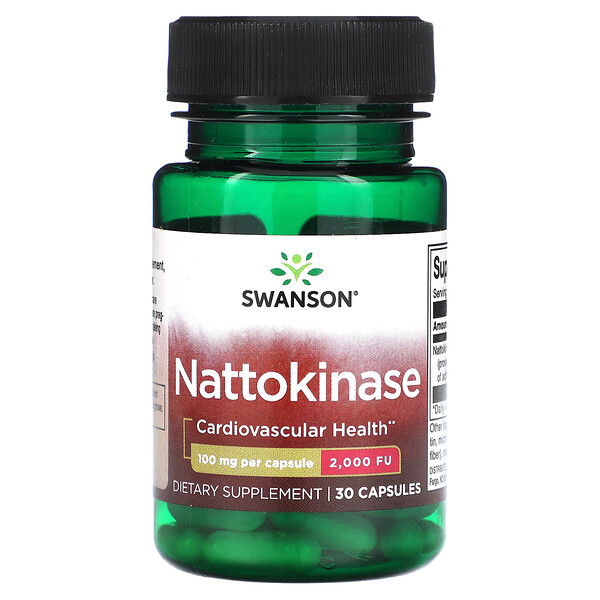 Наттокиназа, 100 мг, 30 капсул Swanson