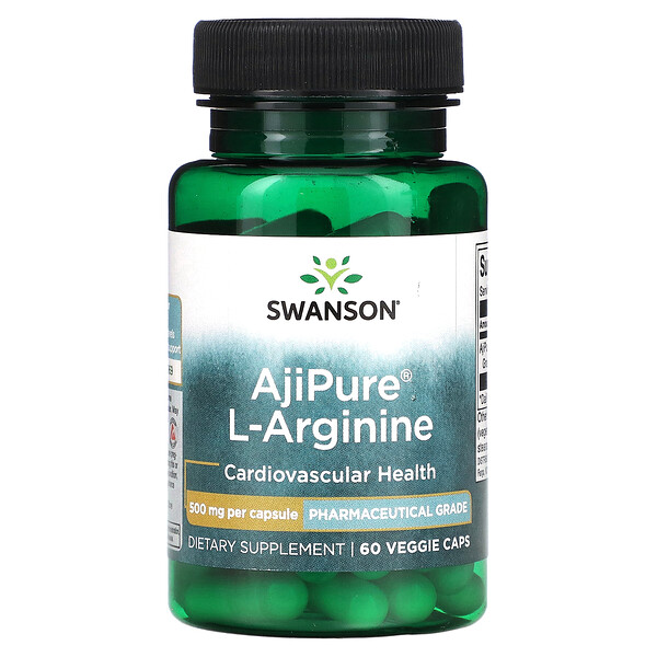 AjiPure L-Arginine, 500 mg, 60 Veggie Caps Swanson