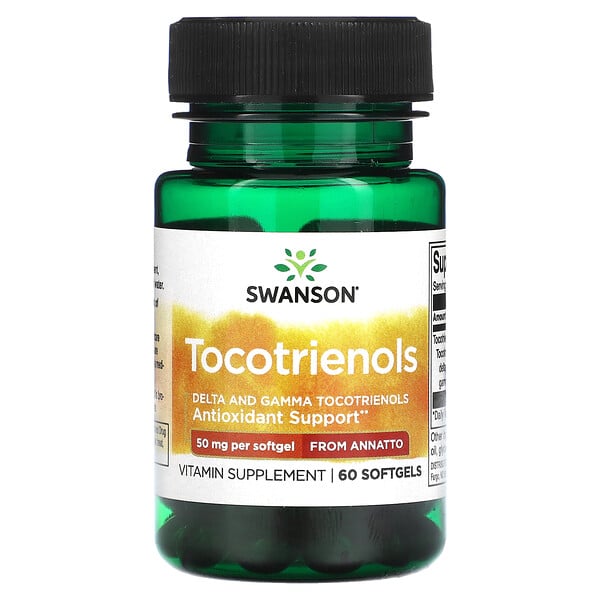 Токотриенолы, 50 мг, 60 капсул - Swanson - Витамин E Swanson
