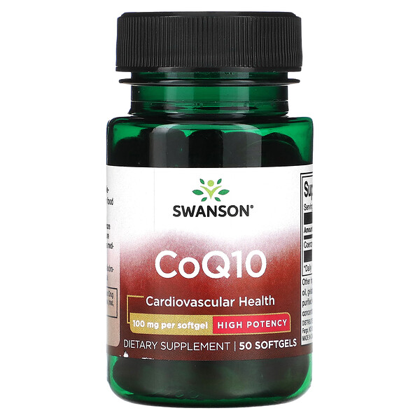 CoQ10, Высокая мощность, 100 мг, 50 мягких капсул - Swanson Swanson