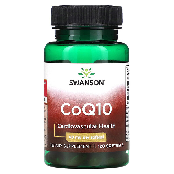CoQ10, 60 мг, 120 мягких капсул - Swanson Swanson