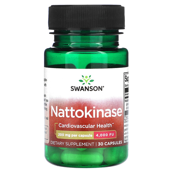 Наттокиназа, 200 мг, 30 капсул Swanson