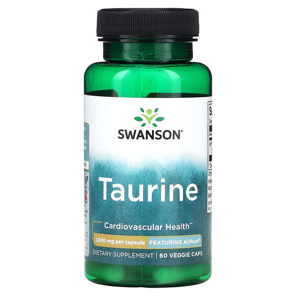 Таурин - 1000 мг - 60 вегетарианских капсул - Swanson Swanson