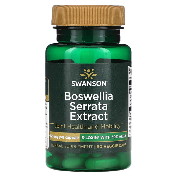 Boswellia Serrata Экстракт - 125 мг - 60 растительных капсул - Swanson Swanson