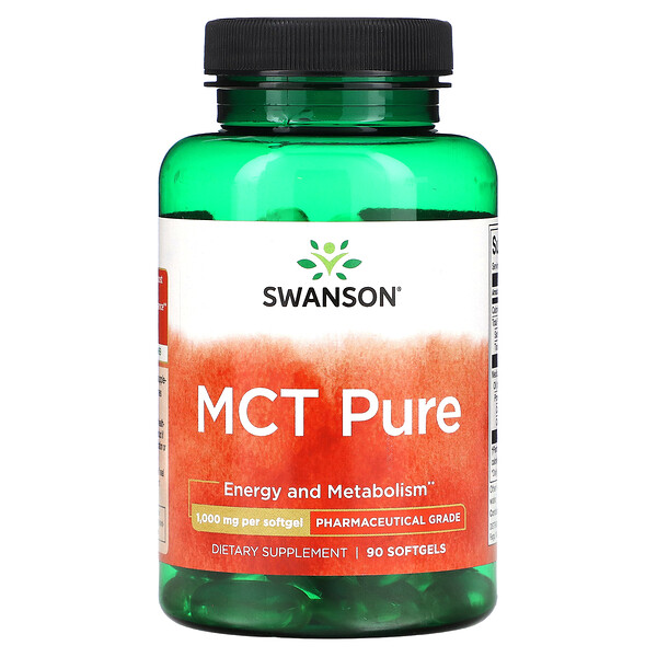 MCT Pure, 1000 мг, 90 мягких таблеток Swanson