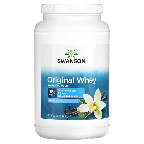 Original Whey Protein Powder (Порошок), Vanilla, 2 lb (Фунты) 4.5 oz (Унции) (1,035 g) Swanson