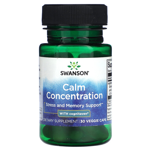 Спокойная концентрация с Cognitaven, 30 растительных капсул Swanson