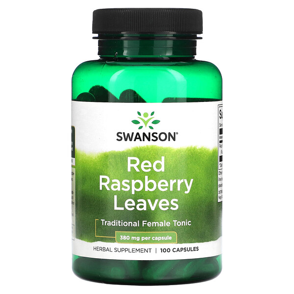 Red Raspberry Leaves, 380 mg, 100 Capsules (Капсулы) Swanson