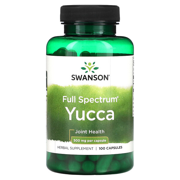Юкка Full Spectrum, 500 мг, 100 капсул Swanson