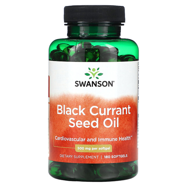 Масло семян черной смородины, 500 мг, 180 мягких таблеток Swanson