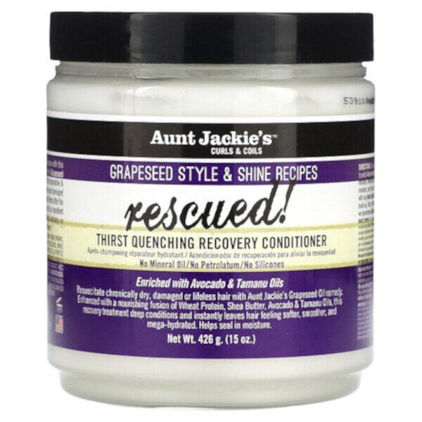 Rescued, Восстанавливающий кондиционер для утоления жажды, для натуральных локонов, завитков и волн, 15 унций (426 г) Aunt Jackie's Curls & Coils