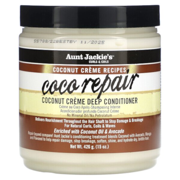 Coco Repair, Кондиционер глубокого действия с кокосовым кремом, 15 унций (426 г) AUNT JACKIE'S