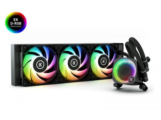 EK Nucleus AIO CR360 Lux D-RGB All-in-One Liquid CPU Cooler with EK FPT Fans, Water Cooling Computer Parts, 120mm Fan, Compatible with Latest Intel & AMD CPUs (360mm AIO Cooler)

(360mm AIO) EKWB Liquid Cooling