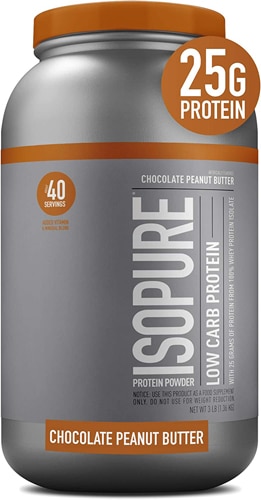 Протеиновый порошок с низким содержанием углеводов, шоколад-арахис - 40 порций - Isopure Isopure