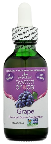 Подсластитель SweetLeaf Sweet Drops со вкусом стевии и винограда -- 2 жидких унции SweetLeaf