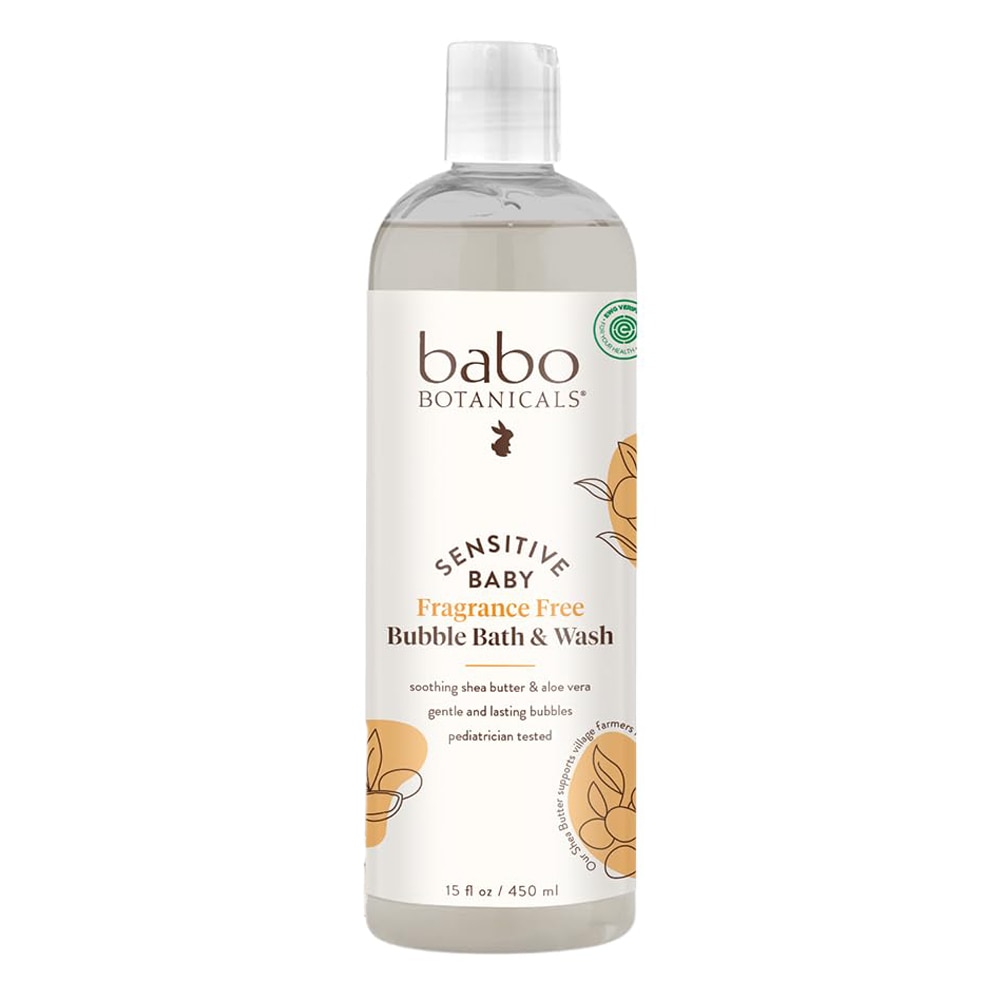 Шампуни для детей Babo Botanicals Sensitive Baby Bubble Bath Wash & Shampoo Fragrance Free -- 15 fl oz Babo Botanicals