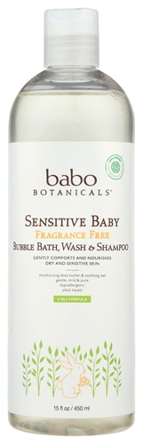 Sensitive Baby Bubble Bath Wash & Shampoo Без запаха -- 15 жидких унций Babo Botanicals