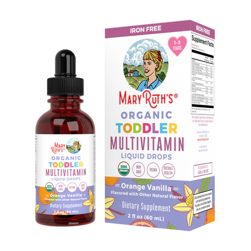 Organic Toddler Multivitamin Drops (Капли) Iron Free Orange Vanilla -- 2 fl oz (Жидкие унции) MaryRuth's