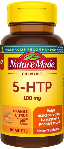 5-HTP жевательные апельсиново-цитрусовые – 100 мг – 30 таблеток Nature Made