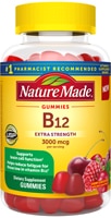 Жевательные конфеты повышенной прочности B12 с вишней и ягодной смесью — 3000 мкг — 60 жевательных конфет Nature Made