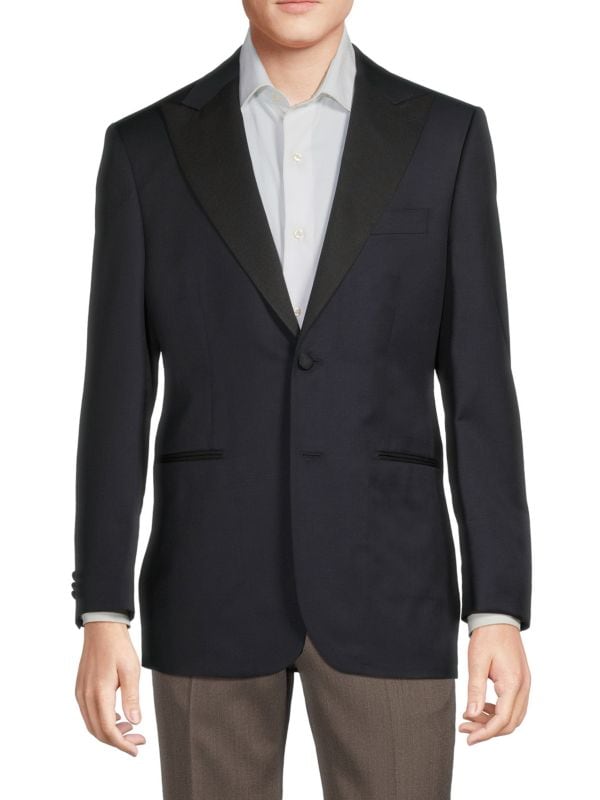 Шерстяной пиджак с лацканами Modern Fit Saks Fifth Avenue