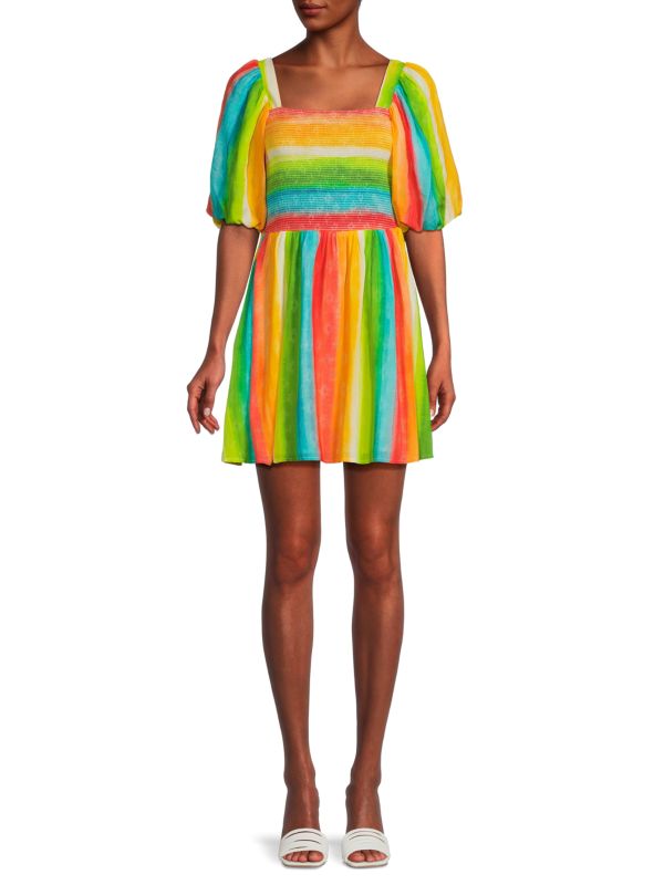 Присборенное мини-платье в полоску Campbell AMUR