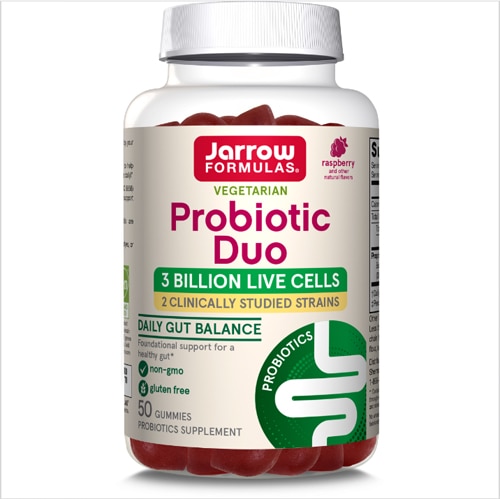 Vegetarian Probiotic Duo Raspberry -- 50 Gummies (Жевательные конфеты) Jarrow Formulas