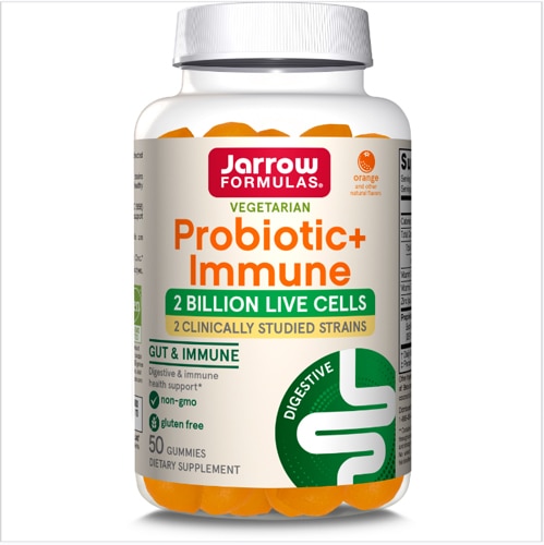 Вегетарианский пробиотик + иммунный апельсин — 50 жевательных конфет Jarrow Formulas