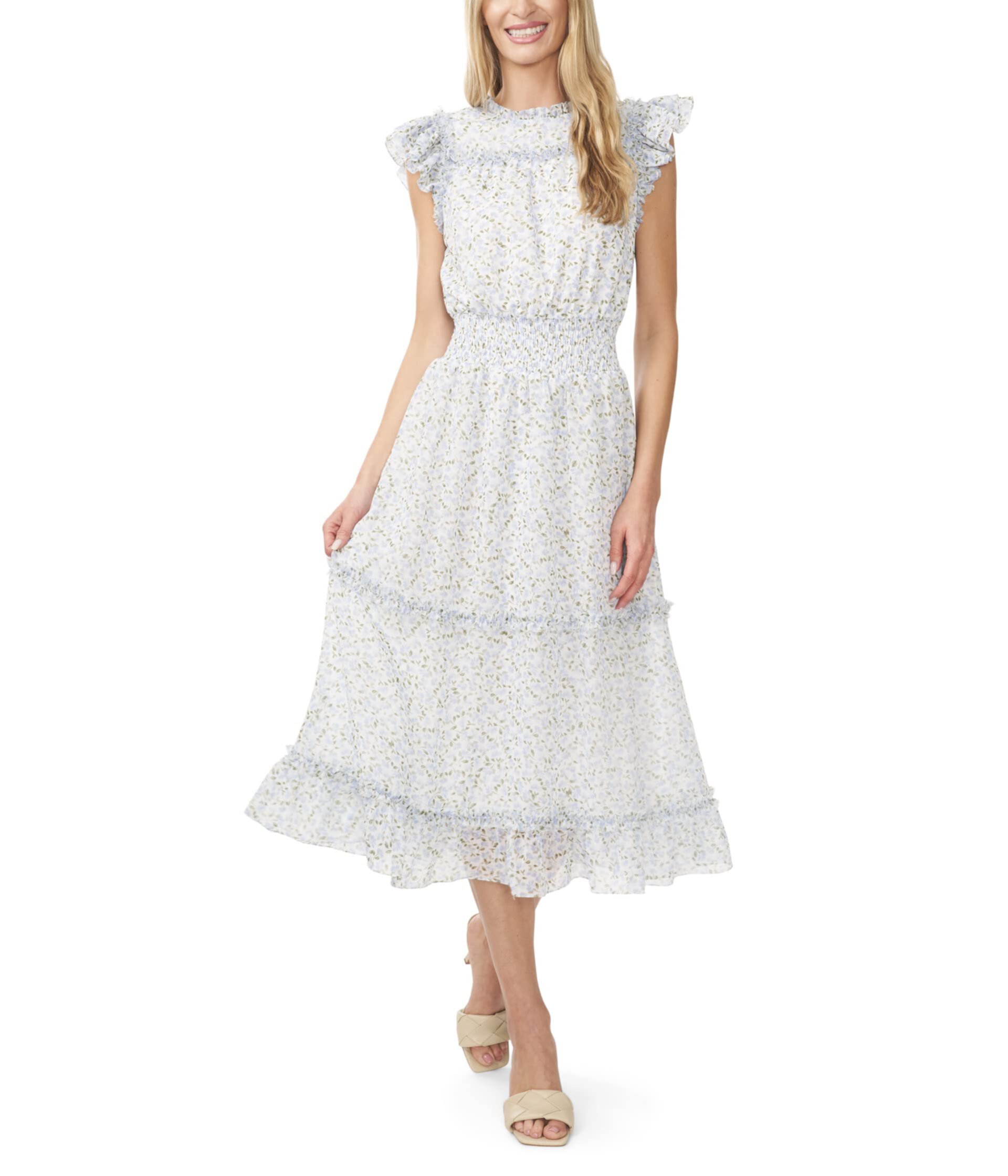 Flutter Sleeve Smocked Waist Dress CeCe