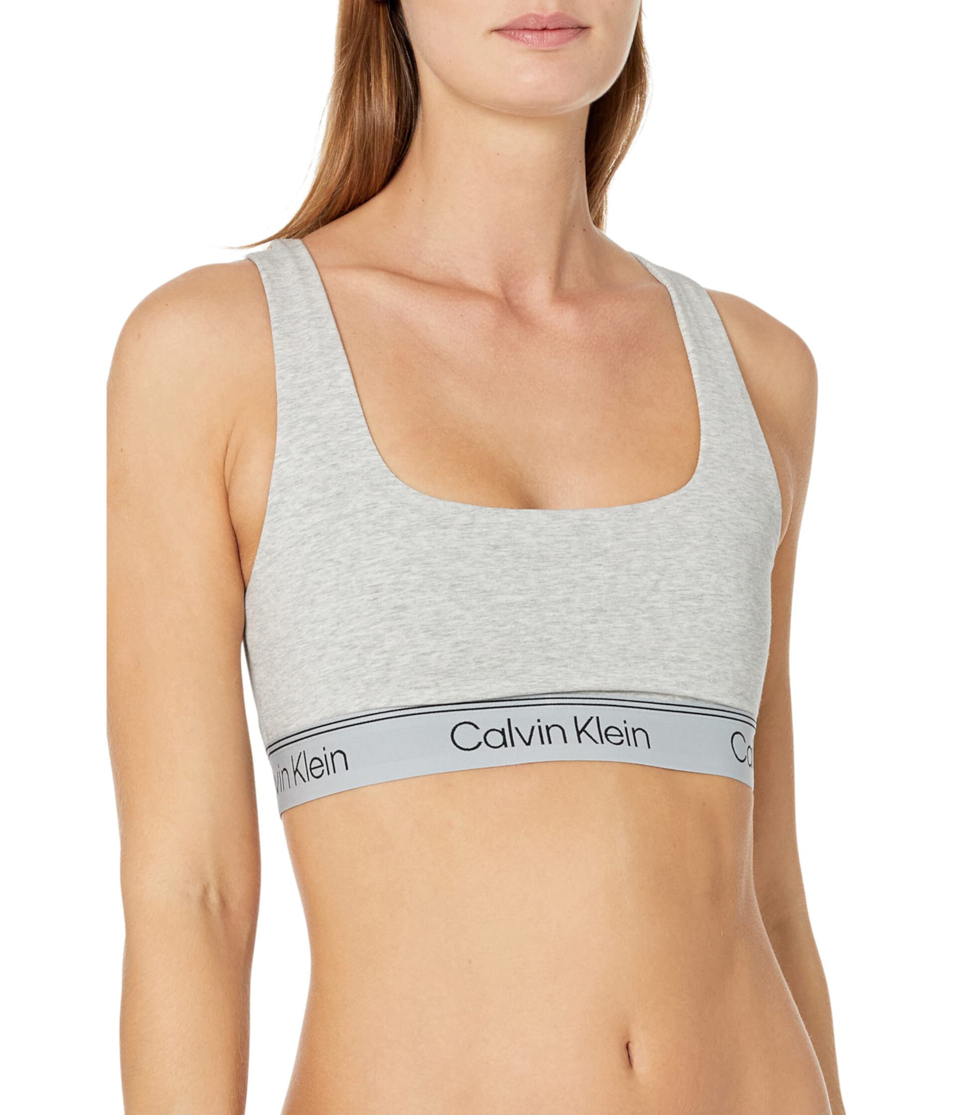 Бралетт без подкладки Calvin Klein Athletic с U-образным вырезом и открытой спиной, 87% хлопка Calvin Klein