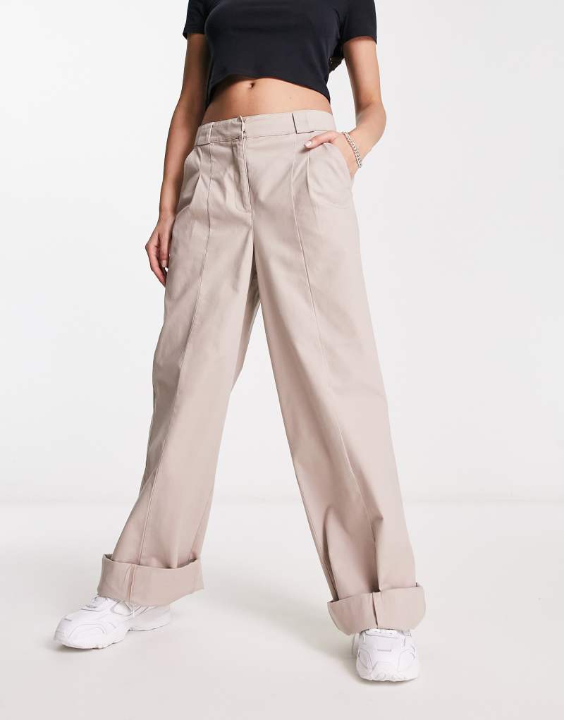 Женские Брюки чиносы ASOS DESIGN Oversized Wide Leg ASOS DESIGN