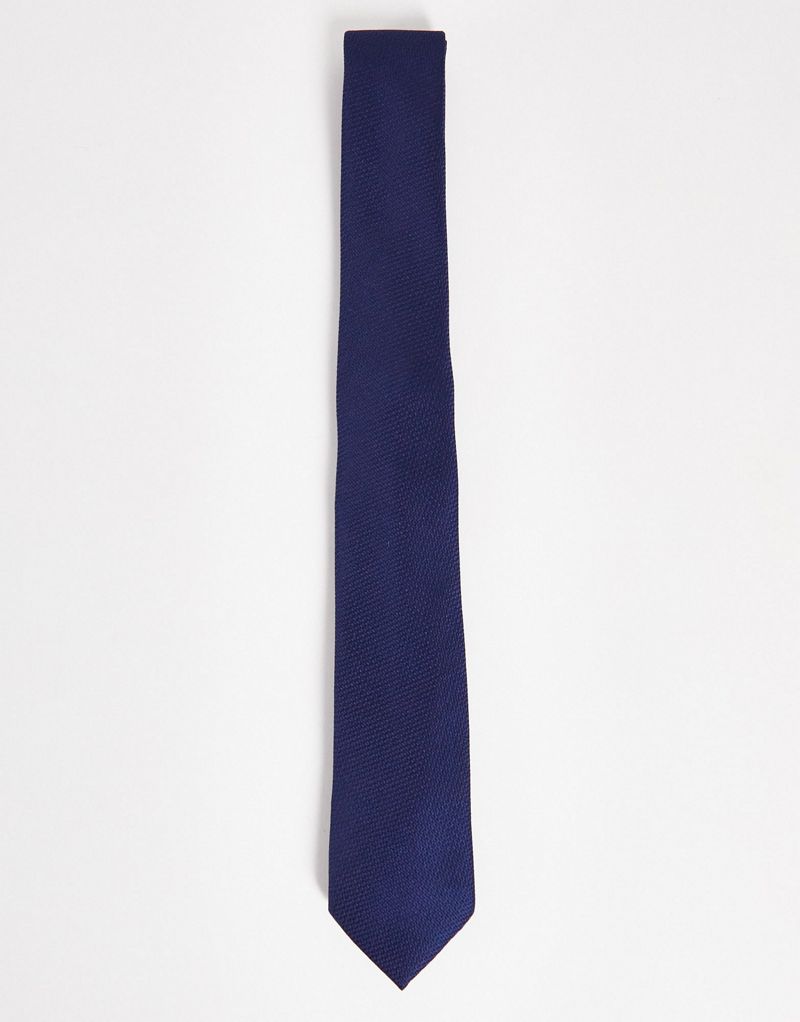 Темно-синий текстурированный галстук ASOS DESIGN ASOS DESIGN
