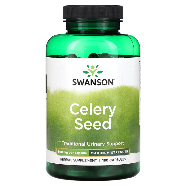 Celery Seed, Maximum Strength, 500 mg, 180 Capsules (Капсулы) Swanson