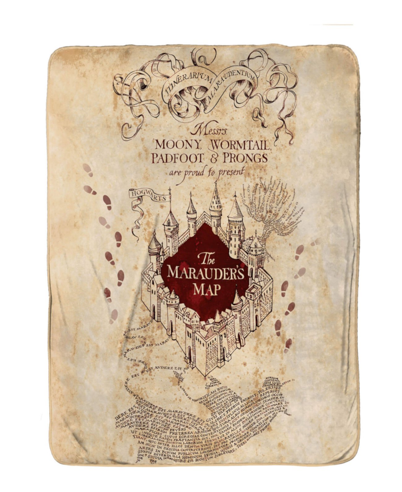 Шелковое прикосновение к карте мародеров Гарри Поттера, 70 x 50 дюймов Harry Potter