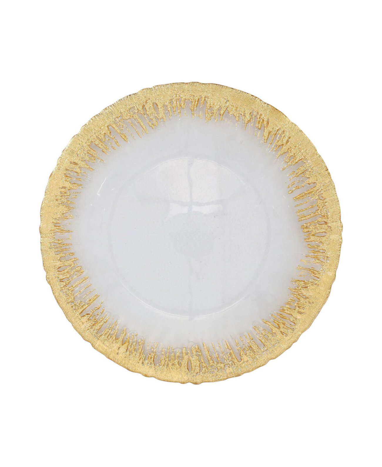 Сервировочная тарелка Rufolo Glass Gold Brushstroke, зарядное устройство 13 дюймов VIETRI