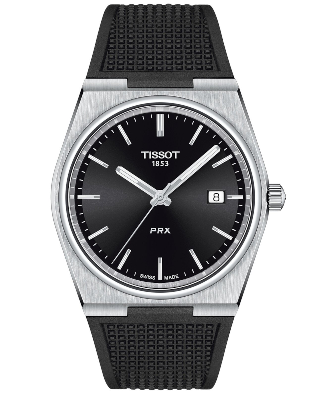 Мужские часы Swiss PRX с черным каучуковым ремешком 40 мм Tissot