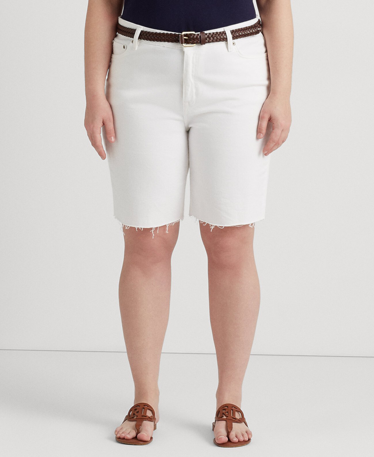 Обрезанные джинсовые шорты с высокой посадкой больших размеров Ralph Lauren