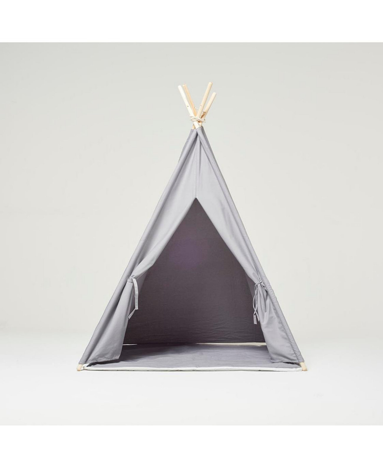 Игровая палатка Типи из хлопкового полотна с мягким ковром серого цвета RocketBaby
