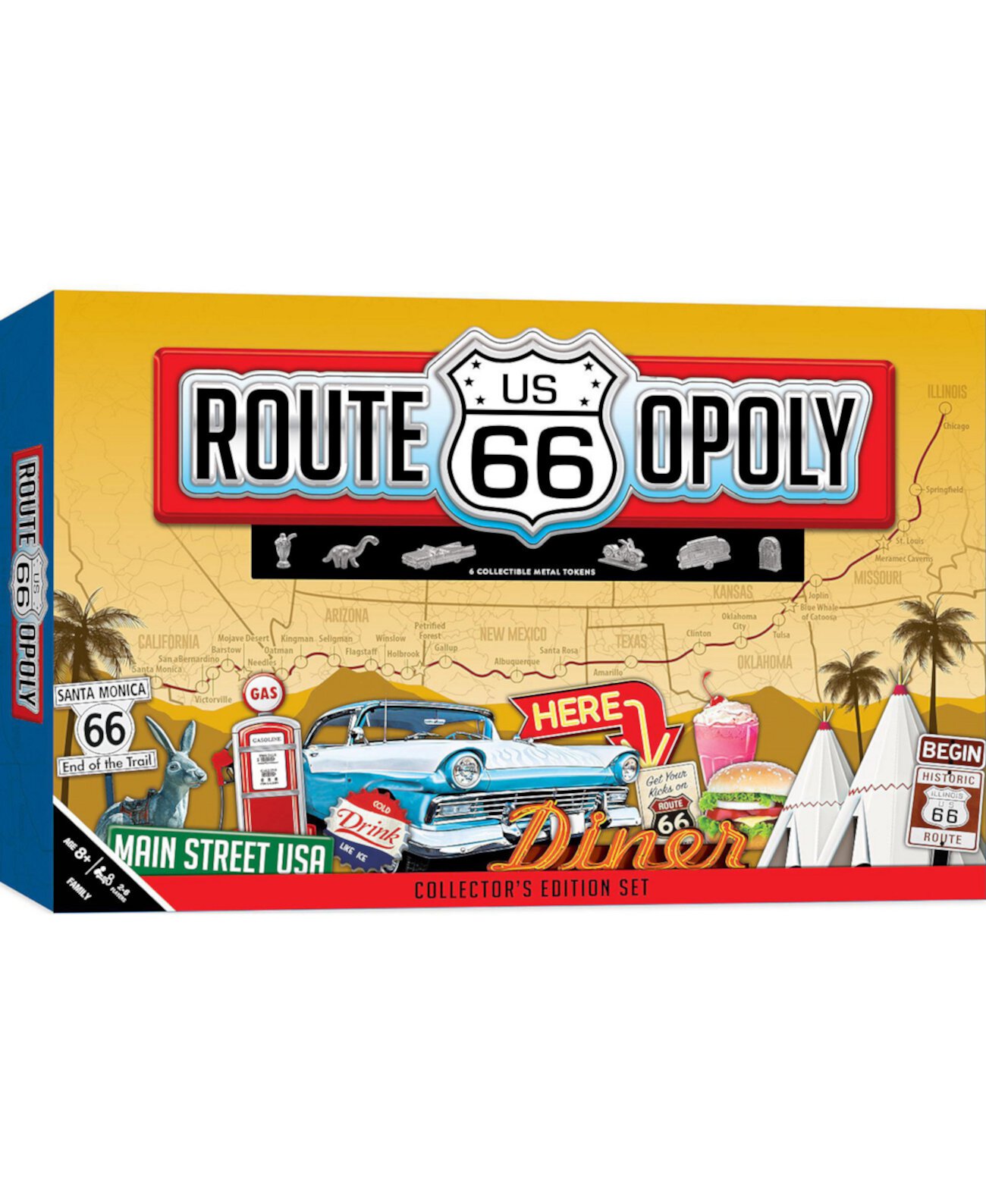 MasterPieces Opoly Family Board Games - Route 66 Opoly MasterPieces