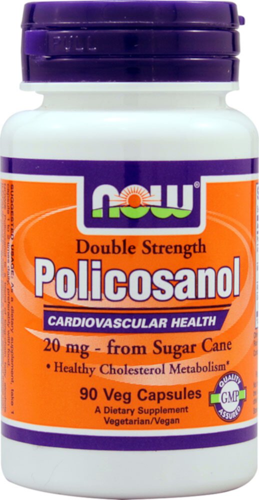 Policosanol -- 20 mg - 90 Vegetarian Capsules (Вегетарианские капсулы) NOW Foods