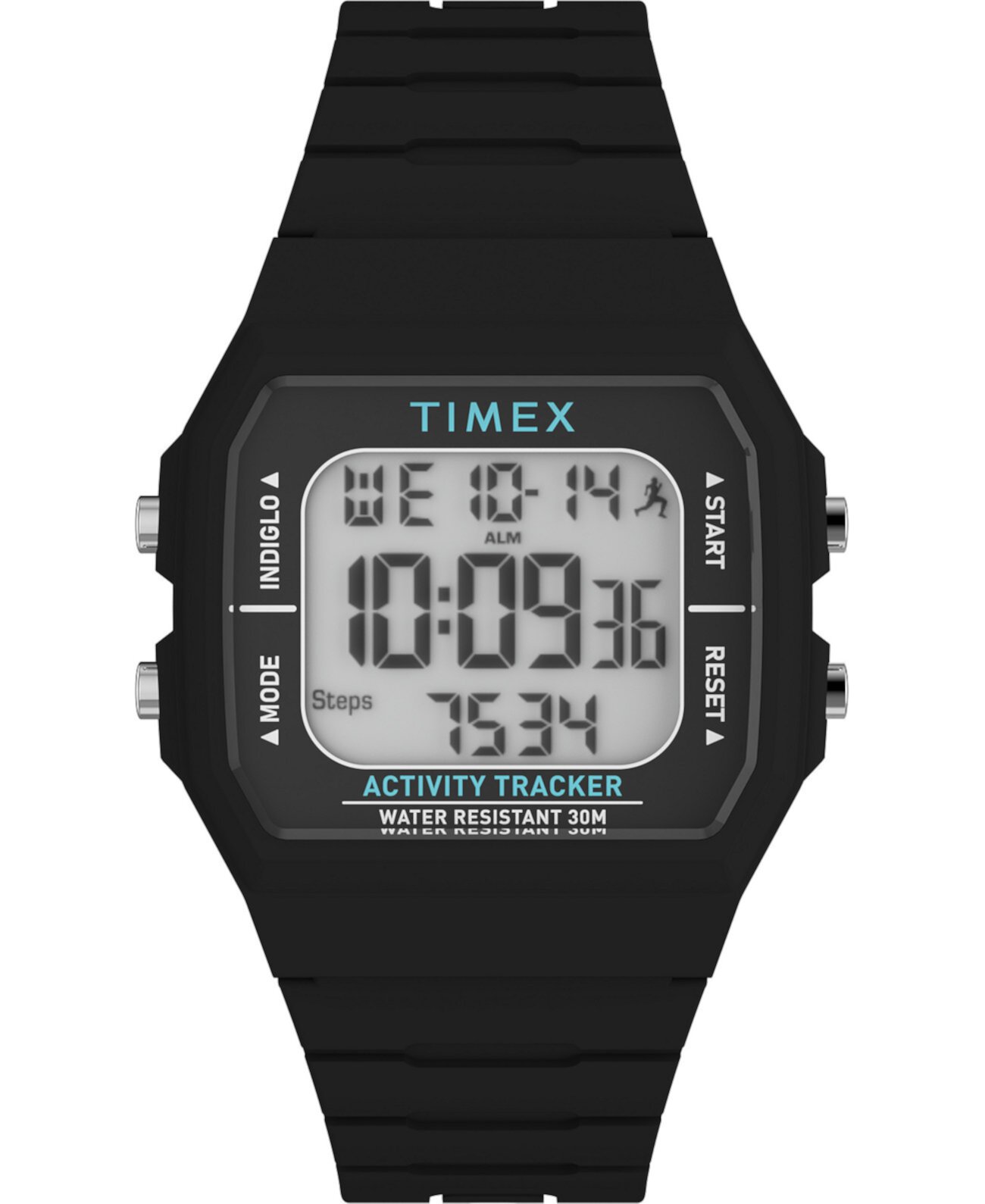 Унисекс цифровые классические силиконовые черные часы Ironman 40 мм Timex