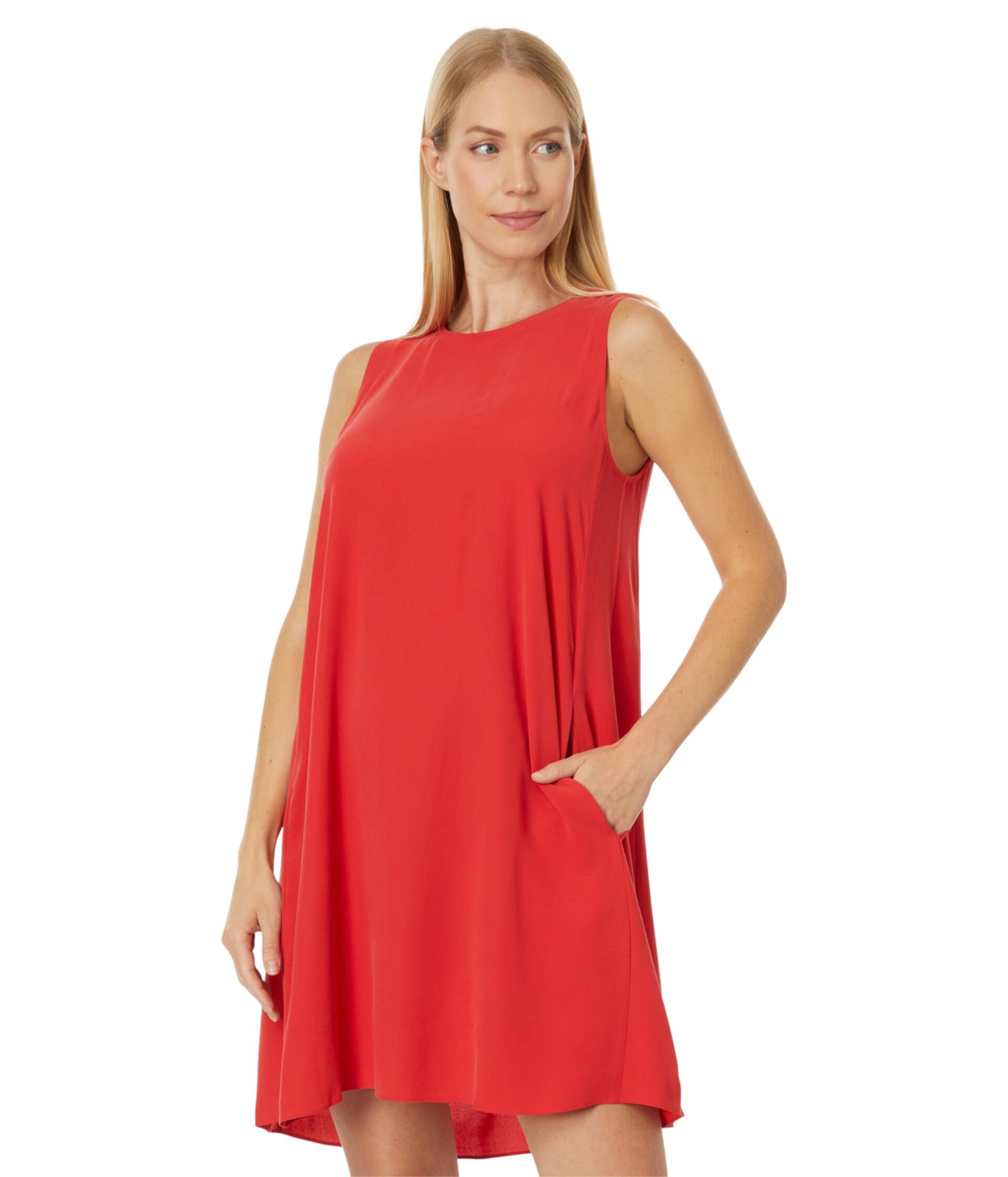 Женское Платье Eileen Fisher Короткое С Полукруглым Вырезом Eileen Fisher